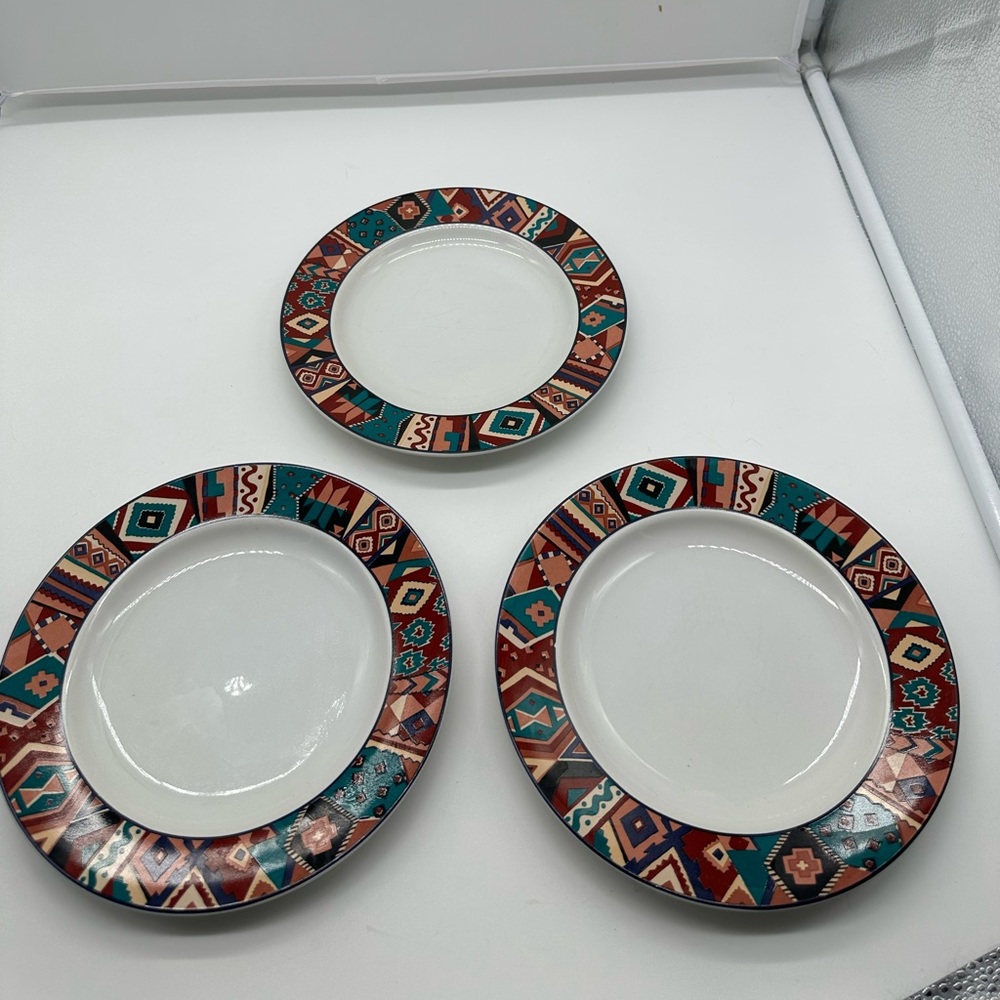 Set of 3 Furio Salad Plate Plates Aztec Indonesia